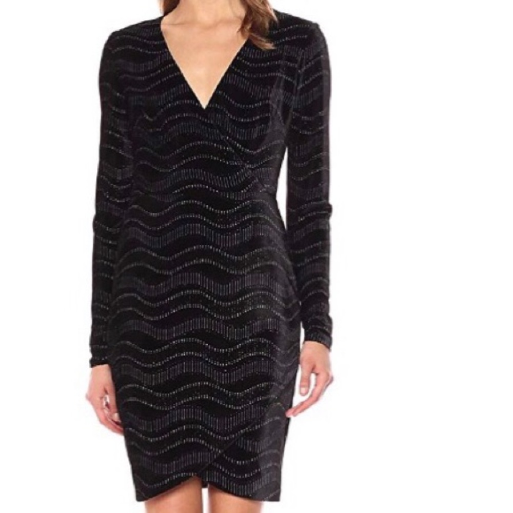 Guess Black Shimmer Velvet Dress